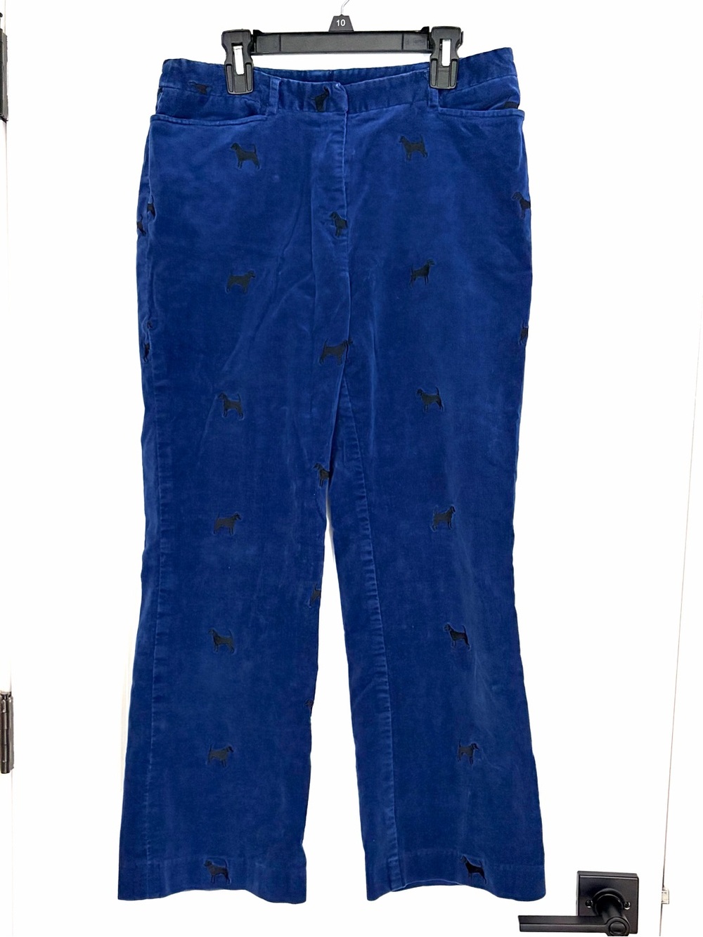 Lilly Pulitzer Vintage Corduroy Embroidered Scottie Dog Pants Blue Size 6